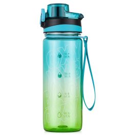   Oxybag kulacs, 800 ml, BPA mentes, OXY Life motivációs kulacs, Ombre Lime, zöld-kék