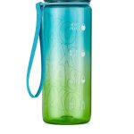 Oxybag kulacs, 800 ml, BPA mentes, OXY Life motivációs kulacs, Ombre Lime, zöld-kék