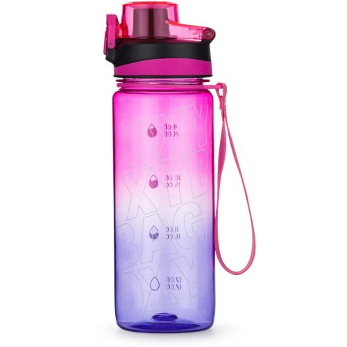 Oxybag kulacs, 800 ml, BPA mentes, OXY Life motivációs kulacs, Ombre Fuchsia, lila-rózsaszín