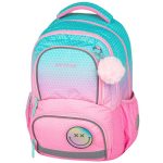 OXY Next iskolatáska szett, hátizsák tolltartóval és tornazsákkal, Ombre Pink, rózsaszín-türkiz