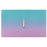 Műanyag gyűrűskönyv A/4, 2 gyűrűs, OMBRE, türkiz-rózsaszín