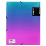 Műanyag gumis mappa A/4, OMBRE, türkiz-rózsaszín