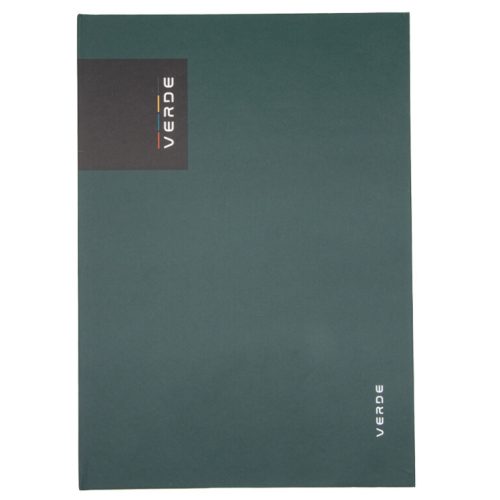 Jegyzetfüzet, notesz A/4, keményfedeles, 96 lapos, vonalas, VERDE, mélyzöld