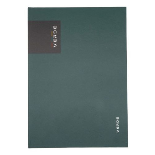 Jegyzetfüzet, notesz A/5, keményfedeles, 96 lapos, vonalas, VERDE, mélyzöld