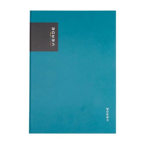 Jegyzetfüzet, notesz A/5, keményfedeles, 96 lapos, vonalas, VERDE, petrol színű