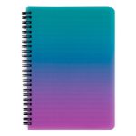 Spirál füzet A/5, vonalas, 60 lapos, műanyag borítóval, OMBRE, türkiz-rózsaszín