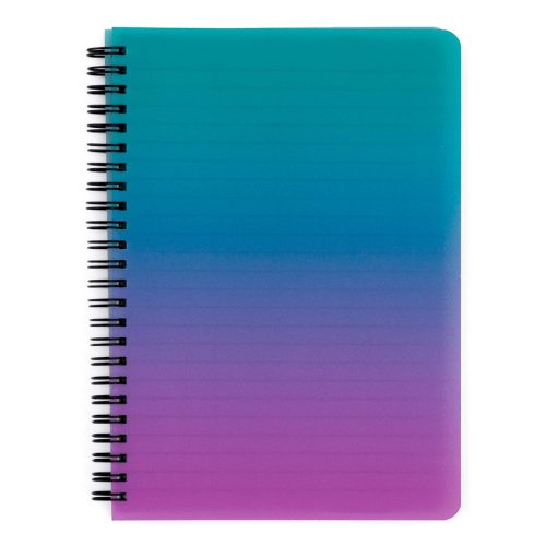 Spirál füzet A/5, vonalas, 60 lapos, műanyag borítóval, OMBRE, türkiz-rózsaszín