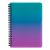 Spirál füzet A/5, vonalas, 60 lapos, műanyag borítóval, OMBRE, türkiz-rózsaszín