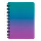 Spirál füzet A/5, vonalas, 60 lapos, műanyag borítóval, OMBRE, türkiz-rózsaszín