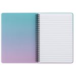 Spirál füzet A/5, vonalas, 60 lapos, műanyag borítóval, OMBRE, türkiz-rózsaszín