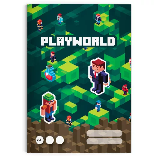Playworld, Minecraft mintás tűzött füzet A/5, 32 lap szótár (31-32)