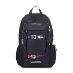 OXY Zero hátizsák, iskolatáska, 3 rekeszes, 47x32x18cm, Flowers, fekete