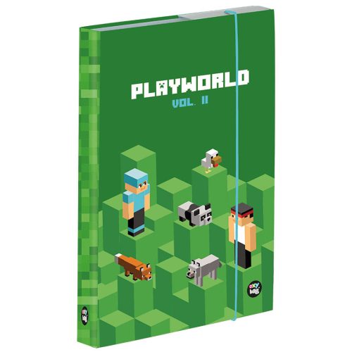 Minecraft mintás füzetbox A/4, jumbo, playworld 2, zöld