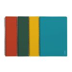 Spirál füzet A/5, vonalas, 60 lapos, műanyag borítóval, VERDE, többféle szín