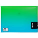 Irattartó tasak A/4, patentos, műanyag, OMBRE, zöld-kék