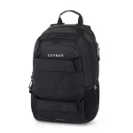 OXY Sport hátizsák, iskolatáska beledobálós tolltartóval, 3 rekeszes, 46x32x16cm, Black, fekete