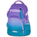 OXY Ombre hátizsák, iskolatáska, 4 rekeszes, 43x32x20cm, Blue - Pink, lila-rózsaszín