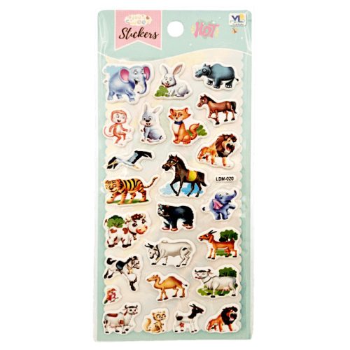 Matrica 10x19cm, pufi, házi- és vadállatok