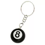 Biliárd golyó kulcstartó, 8-as, fekete, kb. 2,5cm-es