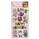 Matrica 9x17cm, pufi, happy birthday