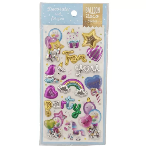 Matrica 9x17cm, pufi, party dekor