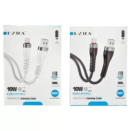   Töltő- és adatkábel, USB-A to TYPE-C, 2A, 1m hosszú, fehér vagy fekete