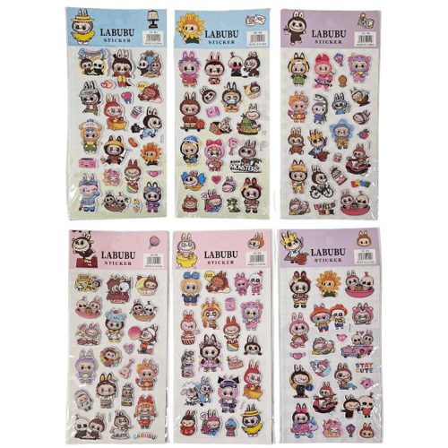 Labubu mintás matrica 9x18cm, HS-KK (BX27738), többféle változat