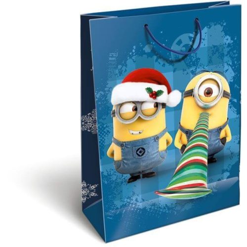 Karácsonyi ajándéktáska 32x24x10cm GSL Minions Funny