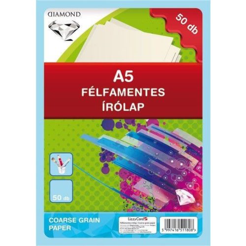 Írólap A/5, félfamentes, 50 lap/csomag