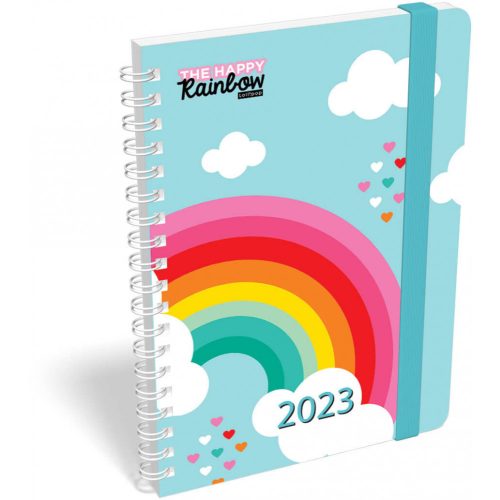 Lizzy Calendar heti tervező, B6 spirál, 2023, Lollipop Happy Rainbow