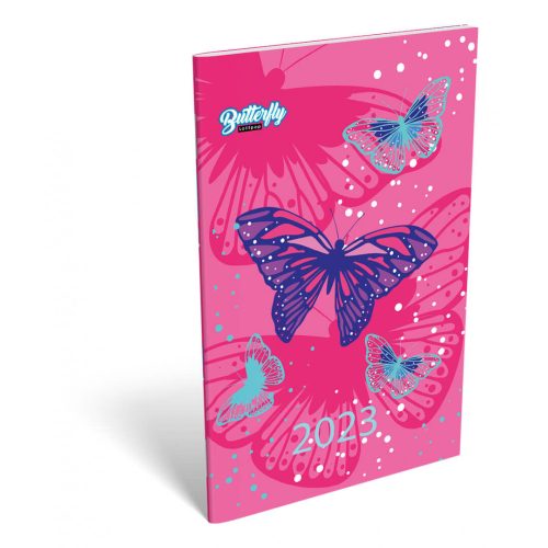 Lizzy Calendar zsebnaptár, heti, A6, tűzött, 2023, Lollipop Butterfly