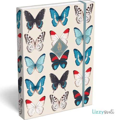 XLook füzetbox A/4, Butterfly, kék lepkék