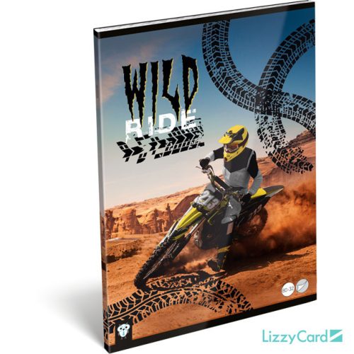 Lizzy Card motor mintás tűzött füzet A/4, 32 lap sima, Wild Ride