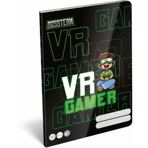 Bossteam VR Gamer tűzött füzet A/5, 40 lap sima 