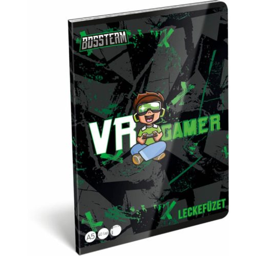 Bossteam VR Gamer tűzött füzet A/5, 40 lap lecke