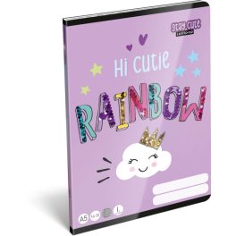   Lollipop Stay Cute tűzött füzet A/5, 32 lap vonalas 1.osztály (14-32), szivárványos