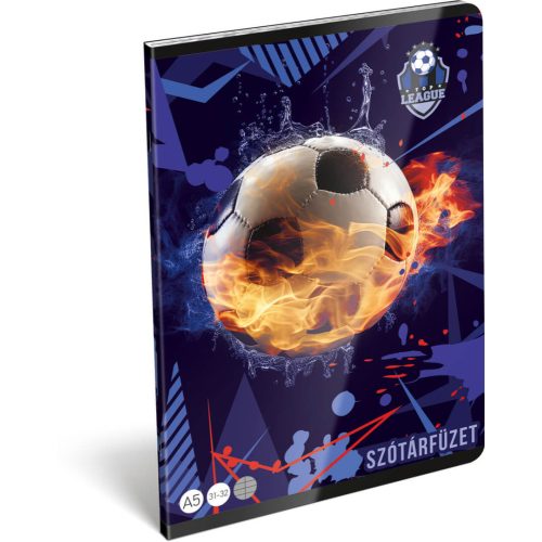Top League tűzött füzet A/5, 40 lap szótár, Win, focis
