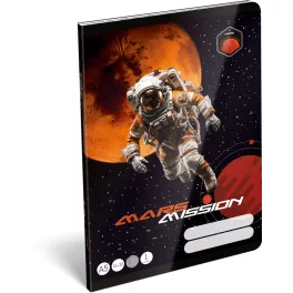   Űrhajós tűzött füzet A/5, 32 lap vonalas 1.osztály (14-32), Lizzysuli, Mars Mission