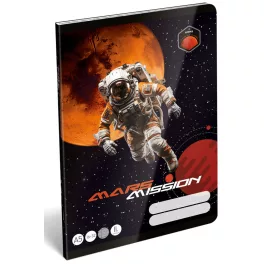   Űrhajós tűzött füzet A/5, 32 lap vonalas 2.osztály (16-32), Lizzysuli, Mars Mission