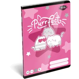   Cicás tűzött füzet A/5, 32 lap vonalas 3.osztály (12-32), Lizzysuli, Kittok Stars Purrfect