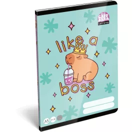   Kapibara tűzött füzet A/5, 32 lap vonalas (21-32), Lizzysuli, Lollipop Capybara