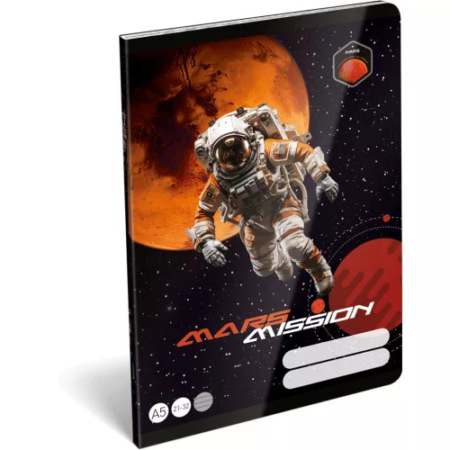 Űrhajós tűzött füzet A/5, 32 lap vonalas (21-32), Lizzysuli, Mars Mission
