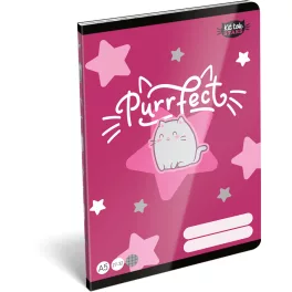  Cicás tűzött füzet A/5, 32 lap kockás (27-32), Lizzysuli, Kittok Stars Purrfect