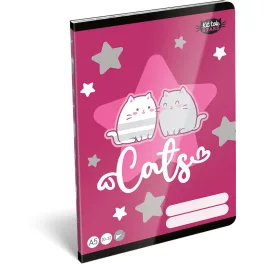   Cicás tűzött füzet A/5, 32 lap sima (20-32), Lizzysuli, Kittok Stars Purrfect