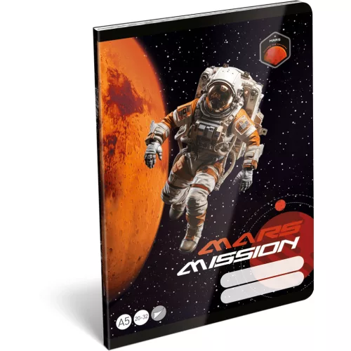 Űrhajós tűzött füzet A/5, 32 lap sima (20-32), Lizzysuli, Mars Mission