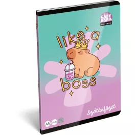  Kapibara tűzött füzet A/5, 32 lap szótár (31-32), Lizzysuli, Lollipop Capybara