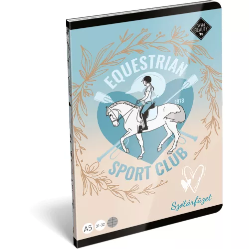 Lovas tűzött füzet A/5, 32 lap szótár (31-32), Lizzysuli, Wild Beauty Sport Club