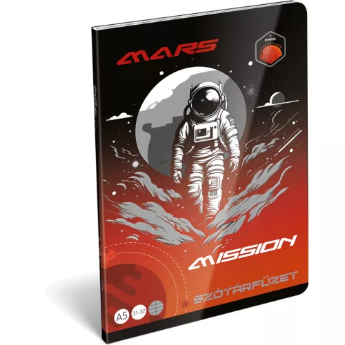 Űrhajós tűzött füzet A/5, 32 lap szótár (31-32), Lizzysuli, Mars Mission