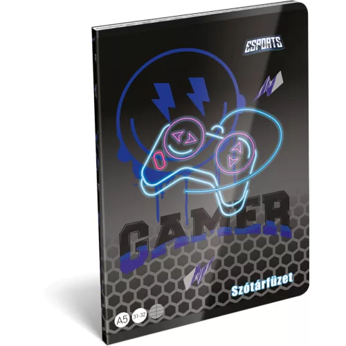 Gamer tűzött füzet A/5, 32 lap szótár (31-32), Lizzysuli, Esport Gamer on Duty