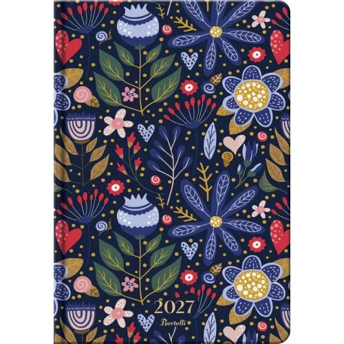 Bertelli xlarge tervező, B/5, heti, 2027, Nordic summer - Flower